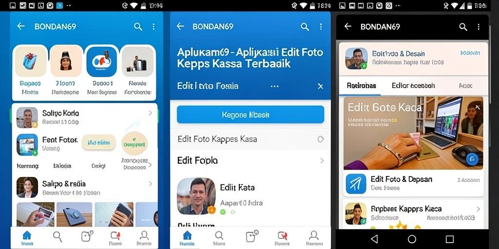 Tampilan utama aplikasi BONDAN69 dengan fitur Edit Foto Kertas Kaca.