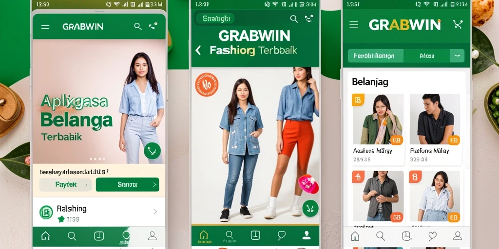 Antarmuka aplikasi GRABWIN yang stylish dan modern.