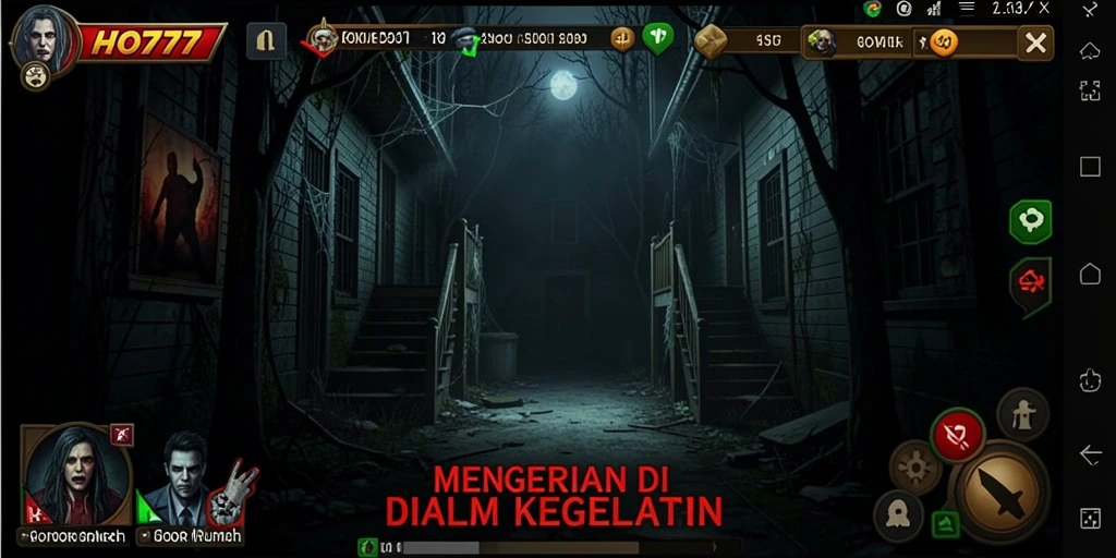 Tampilan antarmuka menakutkan dan atmosferik dari HO777.