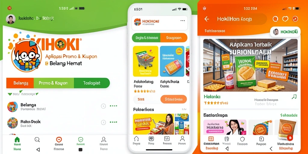 Tampilan antarmuka HOKIHOKI dengan berbagai kupon menarik.