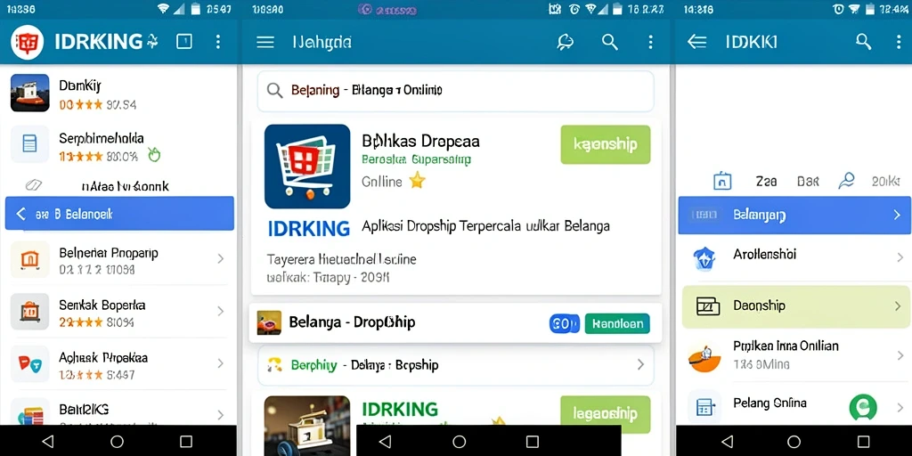 Antarmuka aplikasi IDRKING yang intuitif untuk dropship.