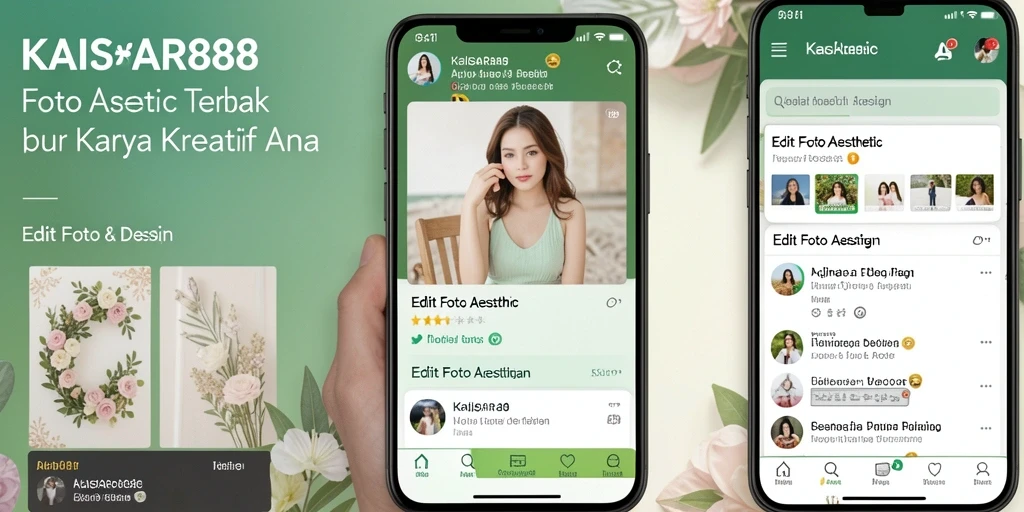 Screenshot antarmuka KAISAR888 menampilkan fitur Edit Foto Aesthetic yang menarik.