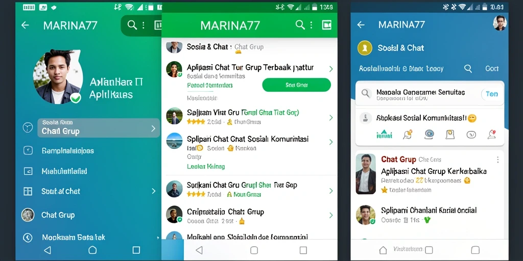 Tampilan antarmuka MARINA77 saat chatting grup.