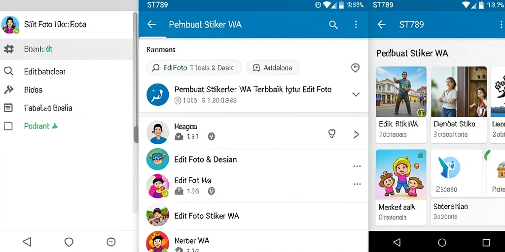 Antarmuka ST789 dengan fitur Pembuat Stiker WA yang user-friendly.