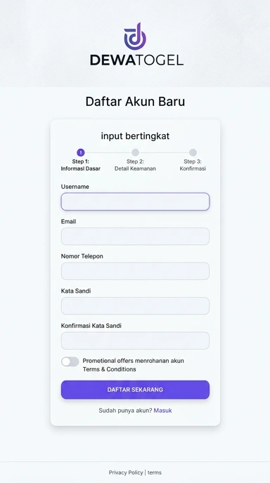 Cara Mudah Registrasi Akun Dewatogel untuk Pengguna Android