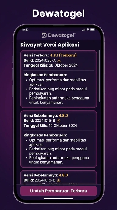 Riwayat Versi Aplikasi Dewatogel untuk Pengguna Android
